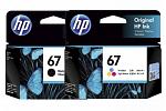 HP #67 Black + Color Ink Cartridge (Genuine)