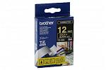 Brother TZ334 Laminated Gold on Black Tape - 12mm x 8m (Genuine)