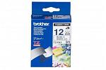 Brother TZEFA3 Fabric Tape Blue on White Tape - 12mm x 3m (Genuine)