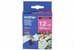 Brother TZEMQP35 Laminated White on Berry Pink - 12mm x 5m (Genuine)