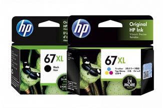 HP #67XL Black + Color High Yield Ink Cartridge (Genuine)